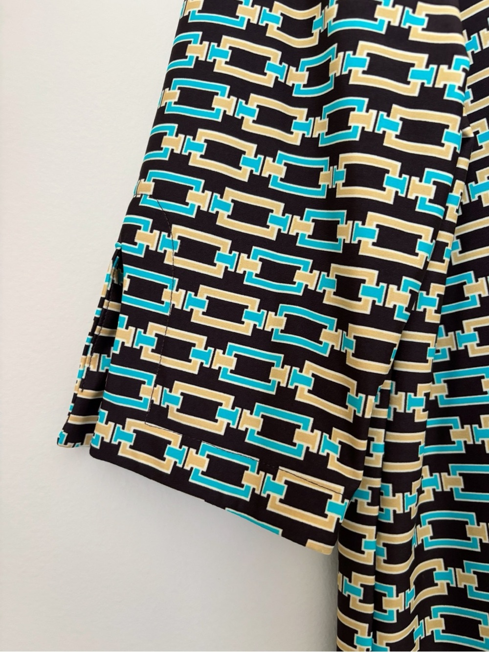Jude Connally Brown Chain Link Print Collared Sheath Dress XL - Picture 5 of 7
